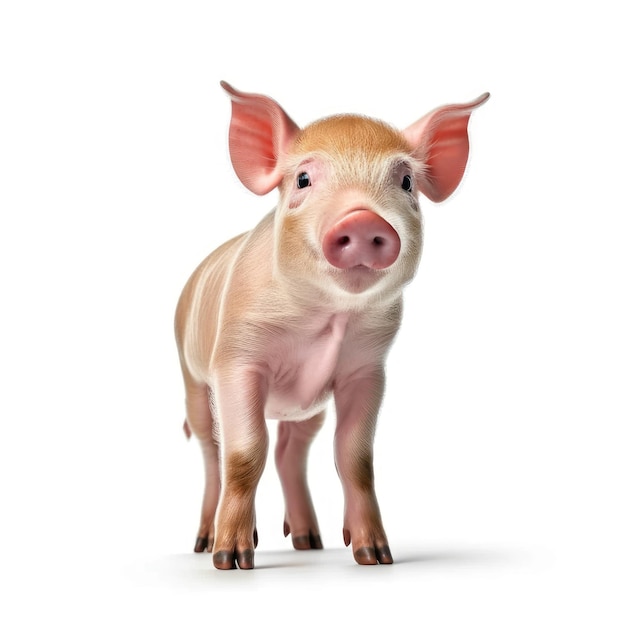 Baby Pig isolated on white generative AI