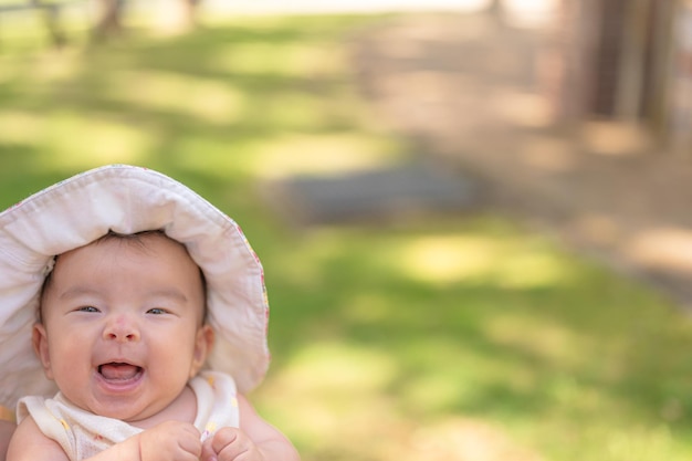 Baby playing in the park