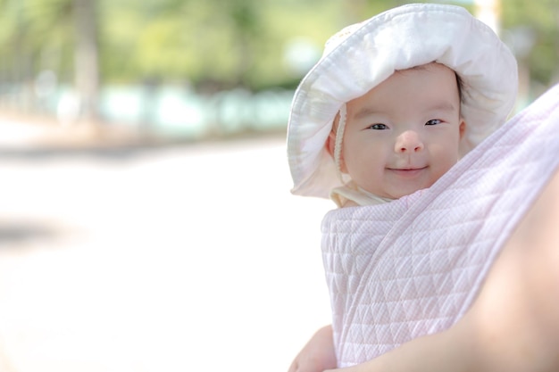 Baby playing in the park