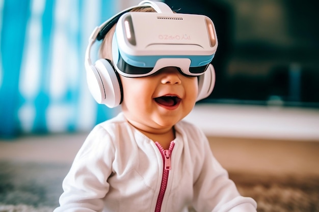 Baby Playing in Virtual Reality Headsets Generative AI