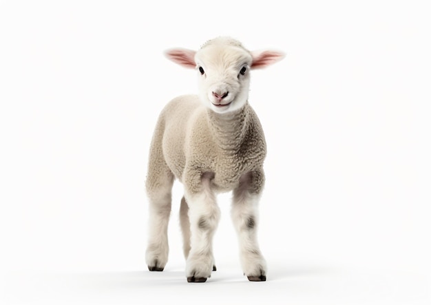 Baby sheep isolated on white background