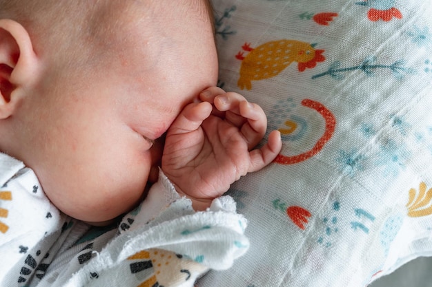 Baby sleeping baby's delicate skin the concept of tenderness