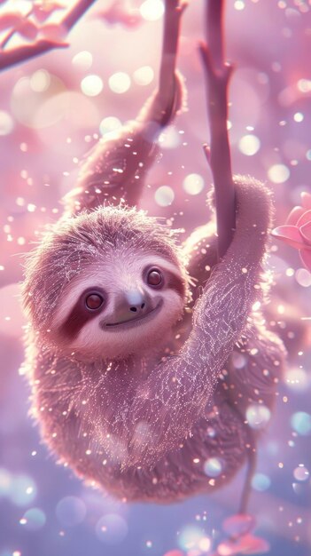 Photo baby sloth animal wildlife mammal