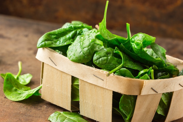 Baby spinach leaves in bowl