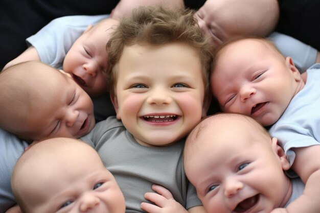 A baby surrounded