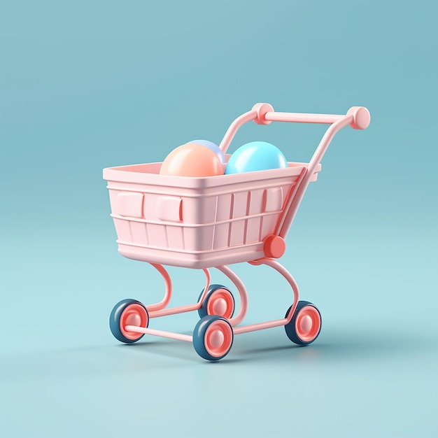 baby trolley icon isolated 3d render illustration