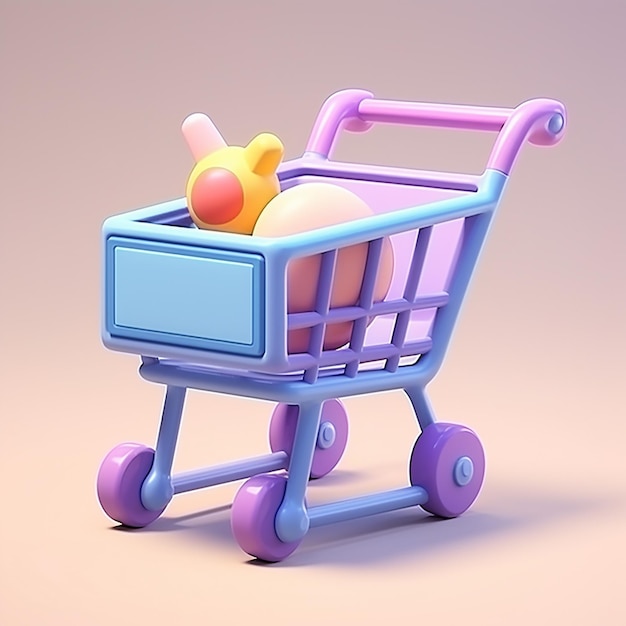 baby trolley icon isolated 3d render illustration