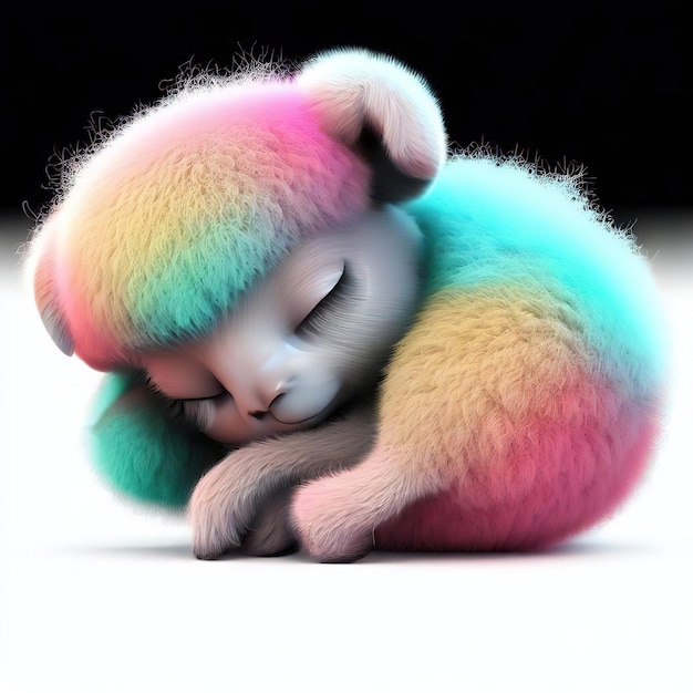 A baby unicorn with a rainbow mane.