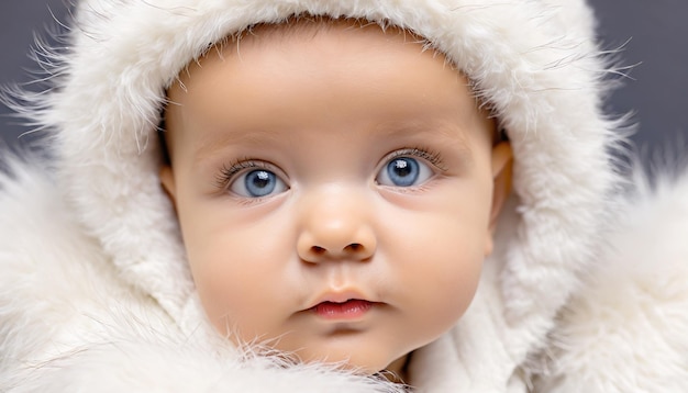 Photo a baby wearing a white hat that says  baby