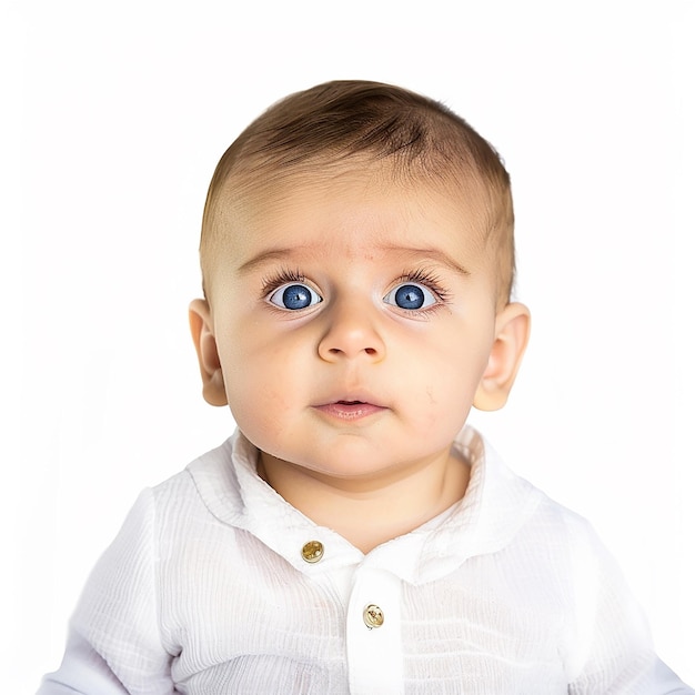 a baby wearing a white shirt that says quot the word quot on it