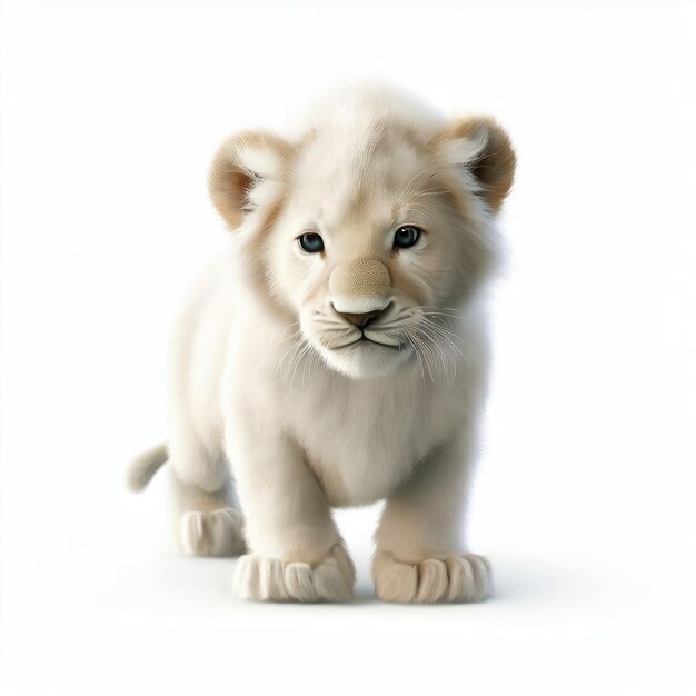 Baby White Lion's Regal Beauty Generative AI