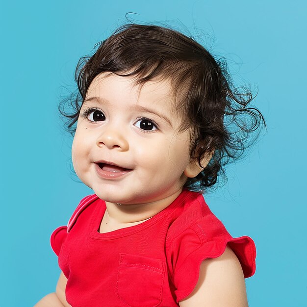 a baby with a red dress that says quot baby quot