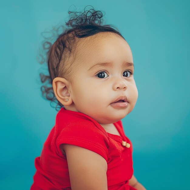 a baby with a red dress that says quot baby quot