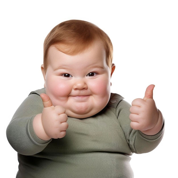 a baby with a thumbs up sign that says  thumbs up