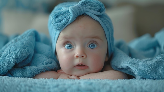 Photo baby with towel