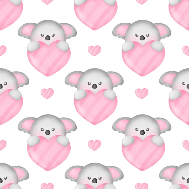 Babyshower cute koala seamless pattern