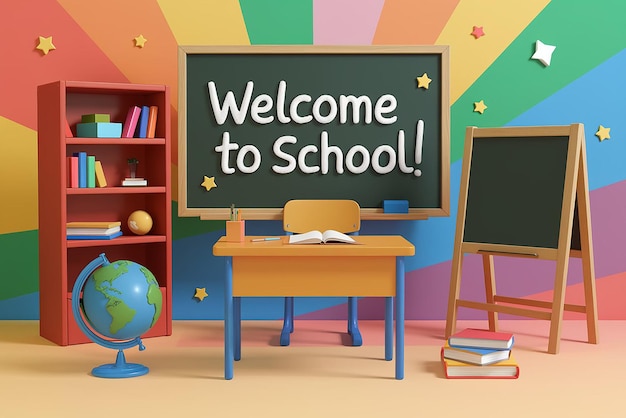 Back to school 3D background