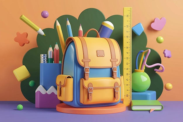 Back to school 3D background