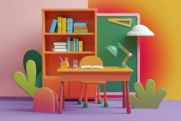 Back to school 3D background