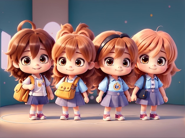 back to school 3d cute model animation about kids going back to schoolxA