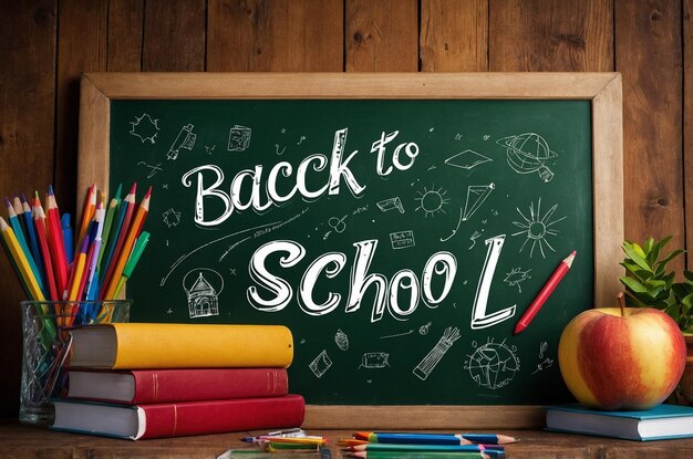 Back to school background draw theme