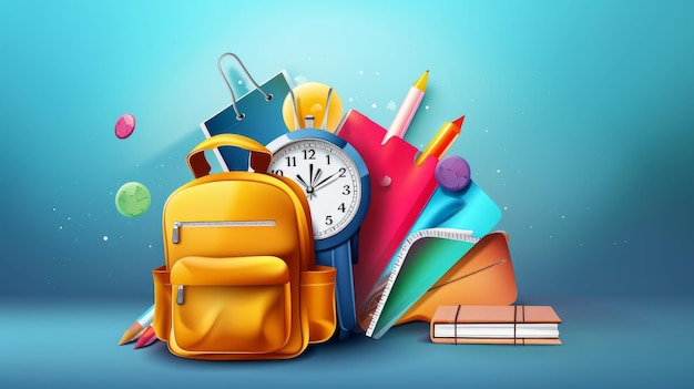 Back to school background Illustration AI GenerativexA