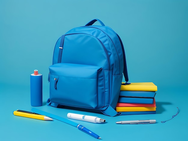 Back to school background with bags and stationery