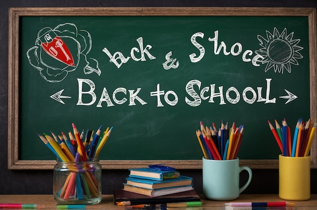 Back to school background with chalkboard