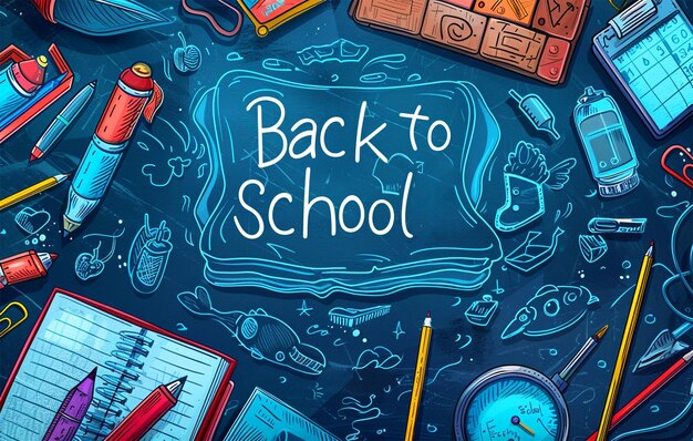 back to school background with Education elements