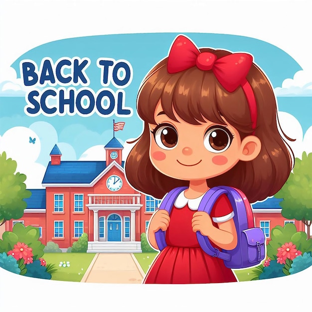 Back to school background with happy student