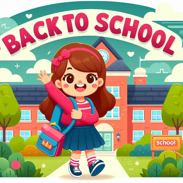 Back to school background with happy student