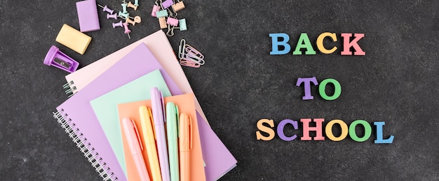 Back to school background with notebooks