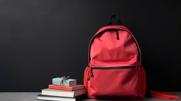 Back to school background with school bag Illustration AI GenerativexA