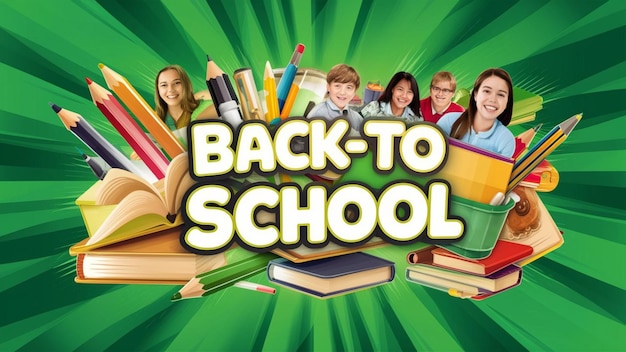 Back to school banner design template