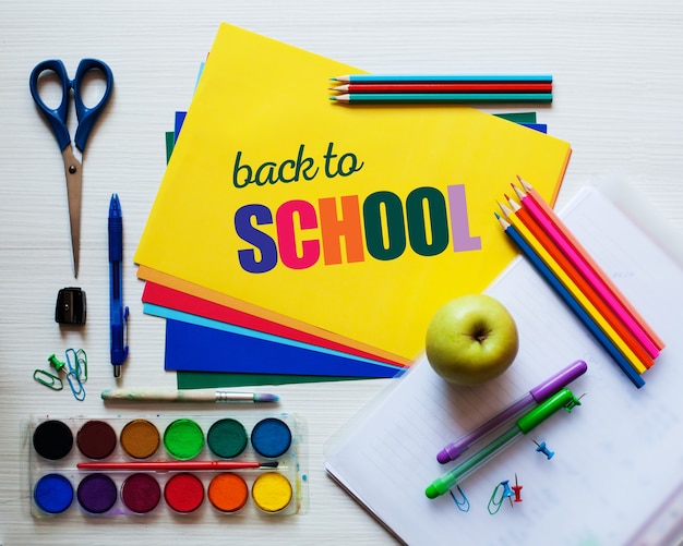 Back to school - bright colorful and stylish design background.