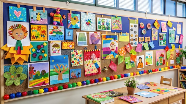 back to school A bulletin board in a classroom decorated