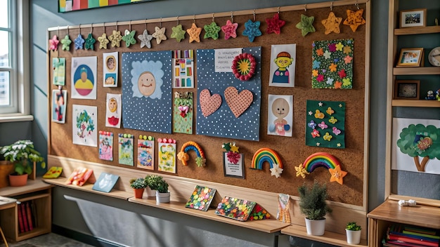 back to school A bulletin board in a classroom decorated