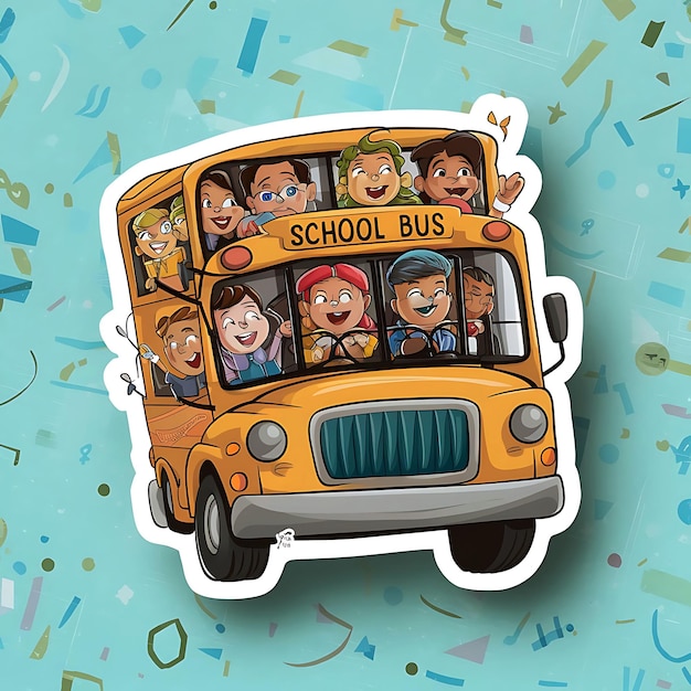 Back to school bus text supplies stickers banner templet and Childrens school stickers