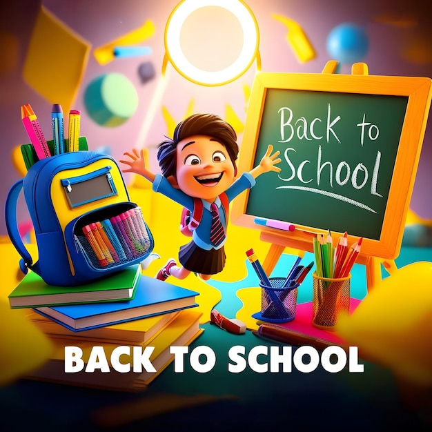 Back to School celebrating a new school year Illustration