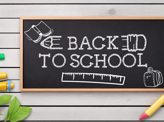 Back to school Chalkboard with chalk art