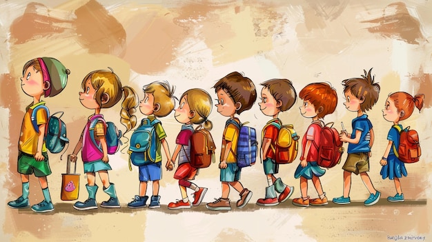 Back to school concept cartoon children