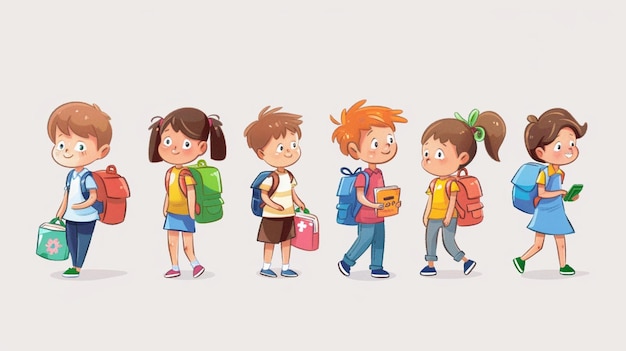 Back to school concept cartoon children