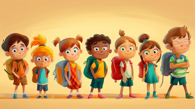 Back to school concept cartoon children