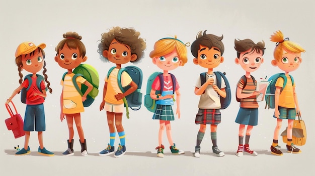 Back to school concept cartoon children