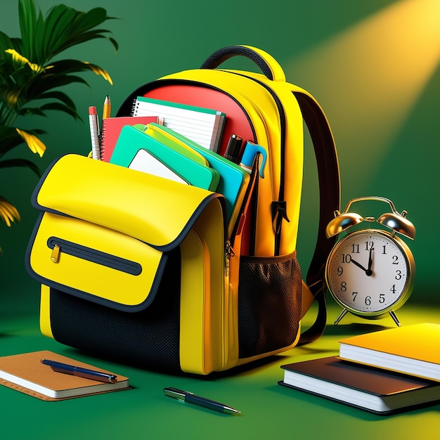 Back to school concept on green background