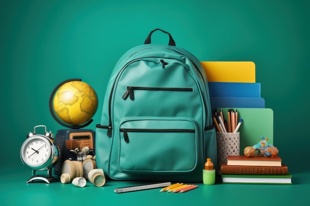 Back to school concept with backpack generative ai