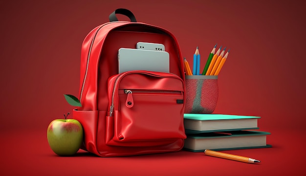 Back to school concept with backpack generative ai