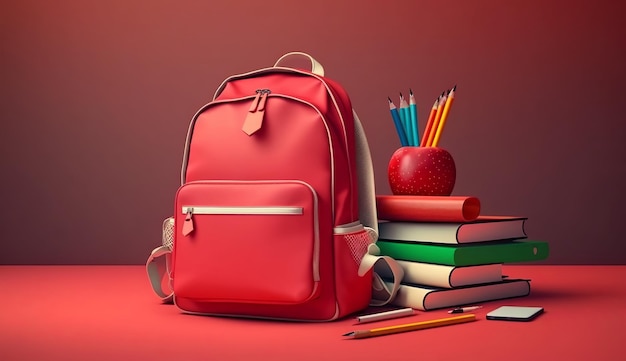 Back to school concept with backpack generative ai