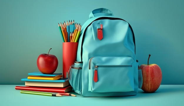 Back to school concept with backpack generative ai