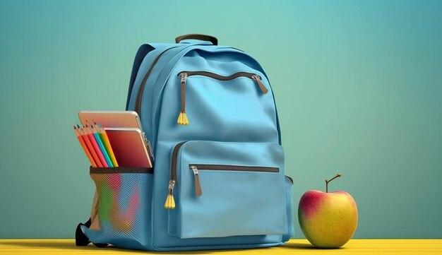 Back to school concept with backpack generative ai